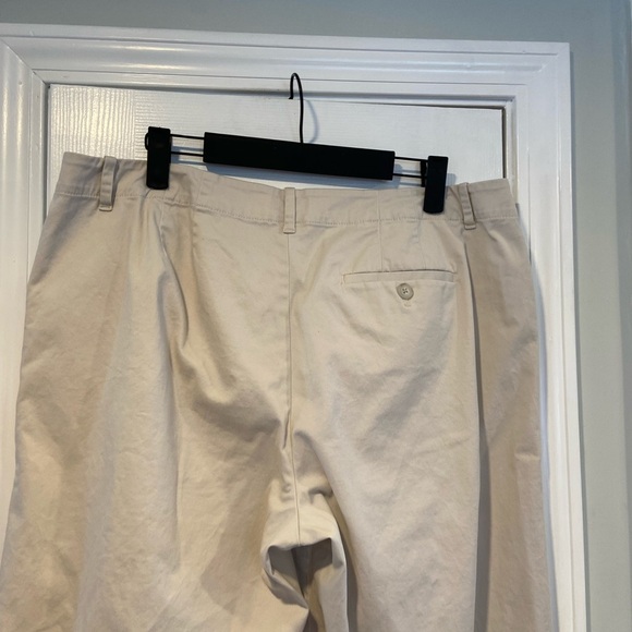 NFS Live In Khaki Chino Wide Leg Comfy Flat Front Cotton Stretch - Picture 4 of 12